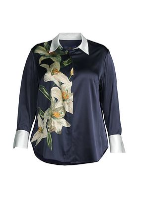 Livia Floral Button-Front Blouse