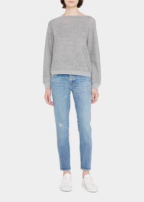 Livonia Mid-Rise Distressed Skinny Jeans