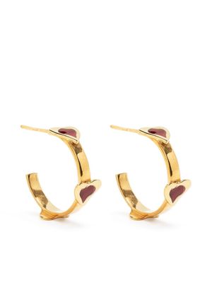 LIYA heart-detail brass hoop earrings - Gold