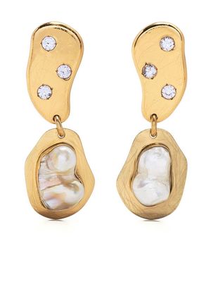 LIYA Party pearl-detail earrings - Gold