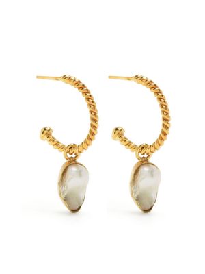 LIYA pearl-pendant hoop earrings - Gold