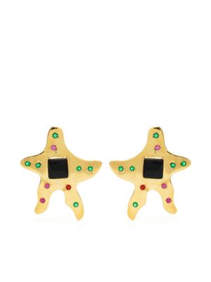 LIYA star-shaped brass earrings - Gold