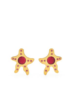 LIYA star-shaped enamel-detail earrings - Gold
