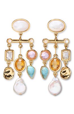Lizzie Fortunato Altura Drop Earrings in Gold Multi