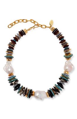 Lizzie Fortunato Aquarius Cultured Pearl Collar Necklace in Multi
