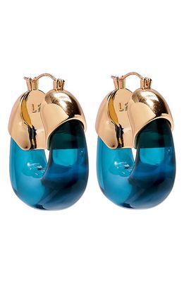 Lizzie Fortunato Chunky Resin Hoop Earrings in Blue