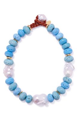 Lizzie Fortunato Cloud Forest Beaded Collar Necklace in Blue