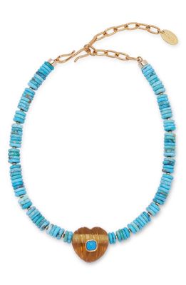 Lizzie Fortunato Gemini Beaded Collar Necklace in Turquoise Multi