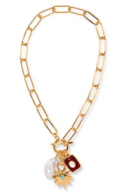 Lizzie Fortunato Helios Charm Necklace in Gold Multi
