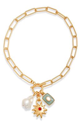 Lizzie Fortunato Helios Sea Charm Pendant Necklace in Gold Multi 