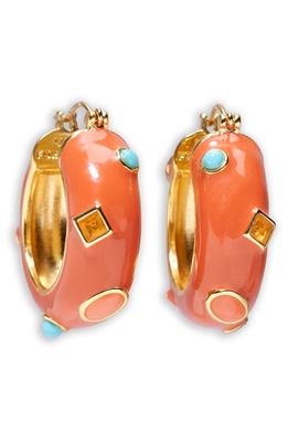 Lizzie Fortunato La Bomba Hoop Earrings in Orange