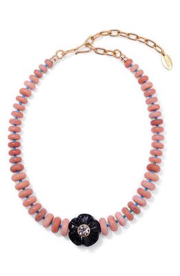Lizzie Fortunato Peach Blossom Beaded Necklace in Pink Multi