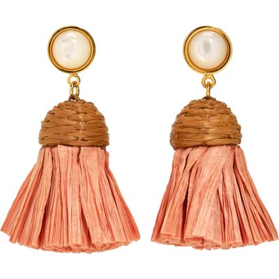 Lizzie Fortunato Raffia Drop Earrings in Multi 