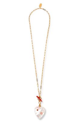Lizzie Fortunato Two of Hearts Paperclip Chain Necklace in White