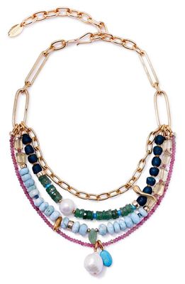 Lizzie Fortunato Vizcaya Layered Necklace in Blue Multi