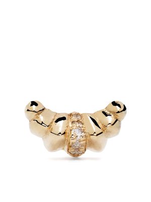 Lizzie Mandler Fine Jewelry 18kt yellow gold Croissant diamond stud earring