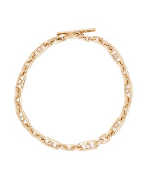 Lizzie Mandler Fine Jewelry 18kt yellow gold diamond figaro-chain bracelet