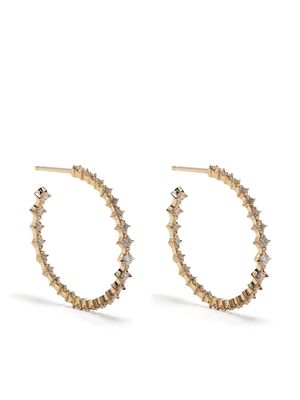 Lizzie Mandler Fine Jewelry 18kt yellow gold diamond hoop earrings