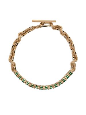 Lizzie Mandler Fine Jewelry 18kt yellow gold emerald tennis bracelet
