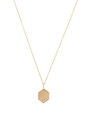 Lizzie Mandler Fine Jewelry 18kt yellow gold Hexagon charm diamond necklace