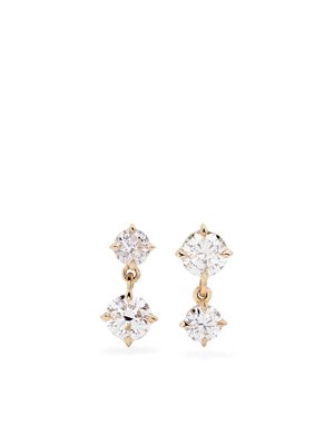 Lizzie Mandler Fine Jewelry 18kt yellow gold Large Alternating diamond drop earrings