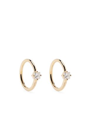 Lizzie Mandler Fine Jewelry 18kt yellow gold Seamless diamond huggie hoop earring
