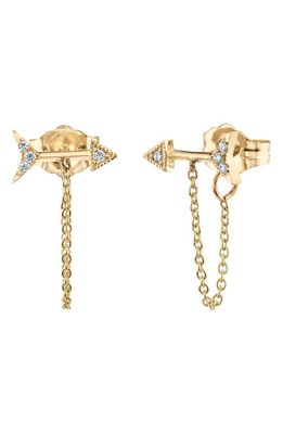 Lizzie Mandler Fine Jewelry Diamond Chain Drop Earring in Yellow Gold