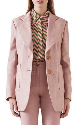 LK Bennett Avery Cotton & Linen Blazer in Pink