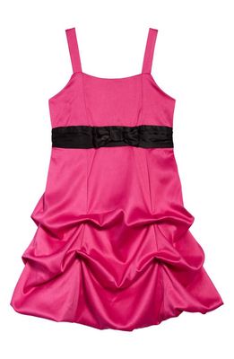 LNL Kids' Satin Pick-Up Dress in Neon Cerise
