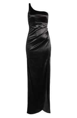 LNL One-Shoulder Gown in Black