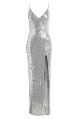 LNL Sequin Gown in Silver
