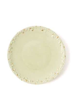 L'objet - X Haas Brothers Mojave Porcelain Dessert Plate - Green Gold