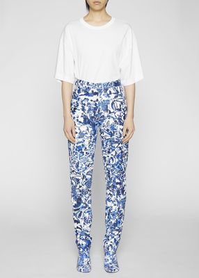 Loca Patterned Leather Pants