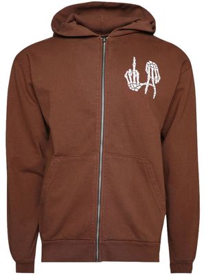 Local Authority La Bones Fufc cotton hoodie - Brown