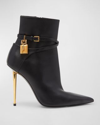 Lock 105mm Leather Ankle Booties