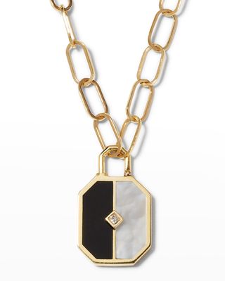 Lock'In Love Pendant Necklace with Black Onyx and White Mother-of-Pearl