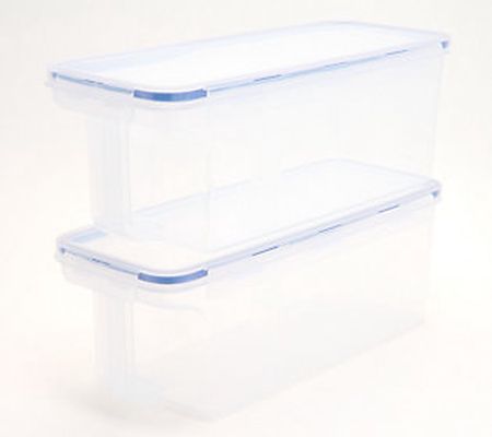 LocknLock Set of 2 Rectangle Fridge Bins w/ Handles