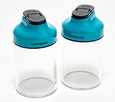 LocknLock Set of 2 Stainless Steel & Glass Spice Shakers