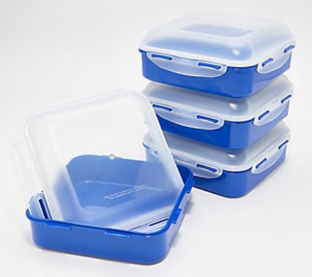 LocknLock Set of 4 Square Storage Containers with Dome Lids