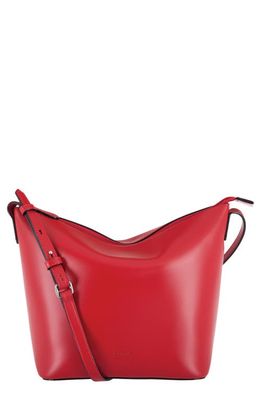LODIS Los Angeles Camilla RFID Leather Crossbody Bucket Bag in Red