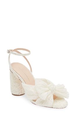 Loeffler Randall Camellia Ankle Strap Sandal in White/Cream
