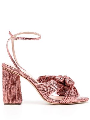 Loeffler Randall Camellia pleated knot 90mm sandals - Pink