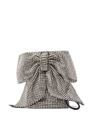 Loeffler Randall crystal-embellished bow-detail crossbody bag - Silver