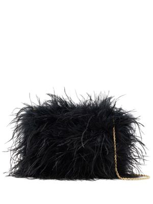 Loeffler Randall feather-embellished shoulder bag - Black