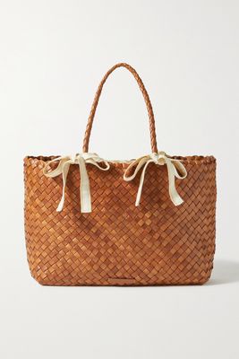 Loeffler Randall - Kacey Bow-detailed Woven Leather Tote - Brown