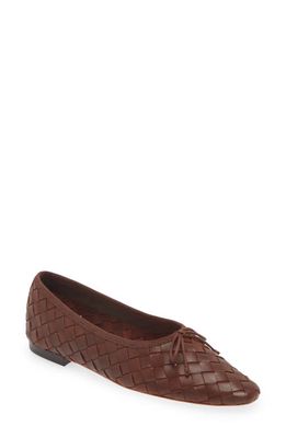 Loeffler Randall Landry Woven Ballet Flat in Choco