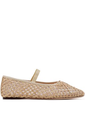 Loeffler Randall Leonie raffia ballerina shoes - Neutrals