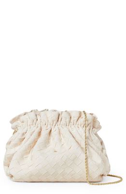 Loeffler Randall Mini Willa Cinch Clutch in Cream Woven