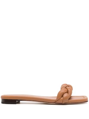 Loeffler Randall plait-strap leather sandals - Brown