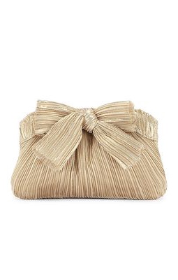 Loeffler Randall Rochelle Clutch in Metallic Neutral.